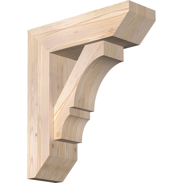 Ekena Millwork Balboa Slat Smooth Bracket w/ Offset Brace, Douglas Fir, 7 1/2"W x 24"D x 28"H BKT0806X24X28BOA06SDF - main